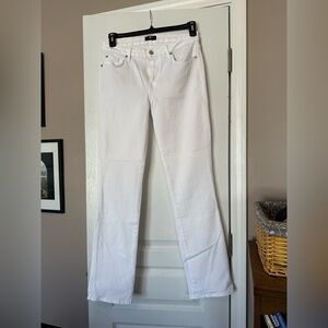 7 For All Mankind Women's Straight Leg White Jeans